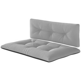 2 Seater Pallet Cushions Outdoor 3.9" Thick Replacement Cushions - Tufted Design for Garden, Patio, Light Gray
