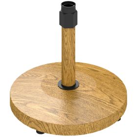 Patio Umbrella Base Holder, Outdoor Umbrella Base with Wheels, Heavy Duty Patio Umbrella Stand Base for Garden, Poolside, Nature Wood