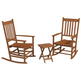 Teak Outdoor Leisure Set: Rocking Chairs with Side Table for Breezy Moments