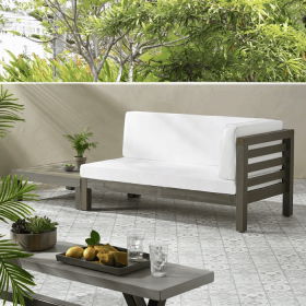 OANA RIGHT CORNER BENCH AND COFFEE TABLE, WHITE