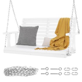 Wooden Porch Swing 4 ft, Patio bench swing for Courtyard & Garden, Upgraded 880 lbs Strong Load Capacity