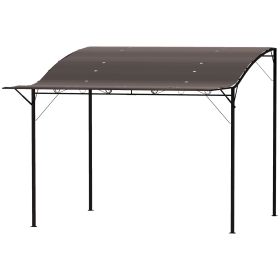 10' x 8' Outdoor Pergola and Patio Gazebo for Garden, Camper, Deck, Doors and Windows, Brown