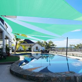 Artpuch Custom Size Turquoise Sun Shade Sail Triangle Canopy 185 GSM Durable Fabric UV Block Awning for Outdoor Patio Garden Backyard (Customized (Color: Turquoise, size: 13X18X18)