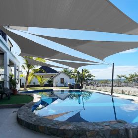 Artpuch Custom Size Dark Grey Sun Shade Sail Triangle Canopy 185 GSM Durable Fabric UV Block Awning for Outdoor Patio Garden Backyard (Customized (Color: Dark Grey, size: 17X24X24)