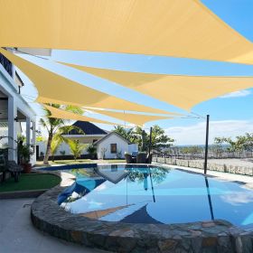 Artpuch Custom Size 16'X26'X26' Sand Sun Shade Sail Triangle Canopy 185 GSM Durable Fabric UV Block Awning for Outdoor Patio Garden Backyard (Cus (size: 19X25X25)
